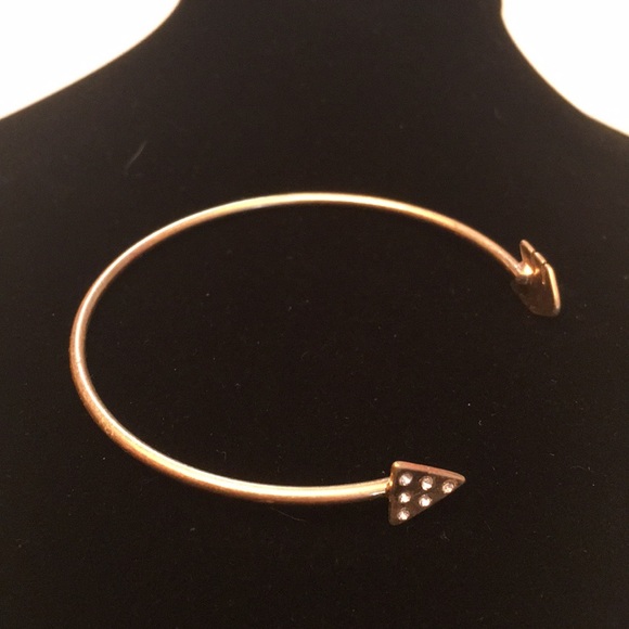 Arrow Bracelet, Gold Toned, Rhinestone - Picture 2 of 6